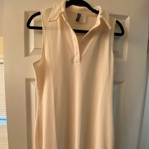 H&M cream collar midi dress